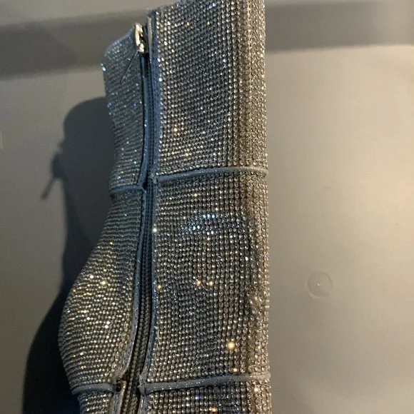 Steve Madden Winona Rhinestone Stiletto High Heel Bootie Mid-Calf